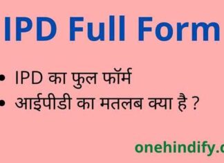 IPD Full Form in Hindi & English – आईपीडी का फुल फॉर्म क्या होता है ? IPD Full Form in Hindi & English - आईपीडी का फुल फॉर्म क्या होता है ?